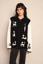 90s Cat Print Knit Jacket