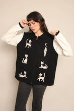 90s Cat Print Knit Jacket