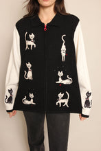 90s Cat Print Knit Jacket