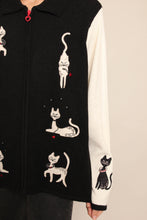 90s Cat Print Knit Jacket