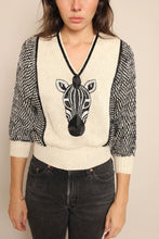 80s Beaded Zebra Sweater