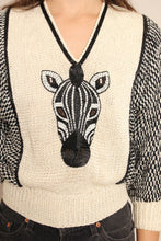 80s Beaded Zebra Sweater