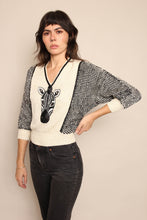 80s Beaded Zebra Sweater
