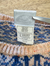 1980s Laura Ashley People Holding Hands Fair Isle Wool Sweater