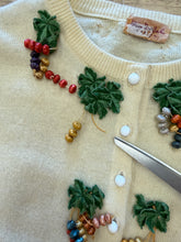 1950s Fruit Berries Knit Cardigan Sweater