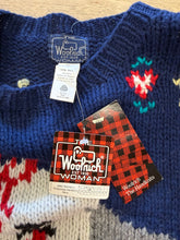 1990s Woolrich English Sheep Dog Print Wool Sweater