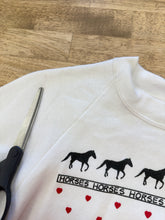 1980s Novelty Print Horses & Hearts Sweatshirt