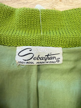 1960s Sebastian Avocado Green Knit Jacket With Large Buttons