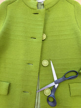 1960s Sebastian Avocado Green Knit Jacket With Large Buttons