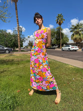 70s Mod Floral Maxi Dress
