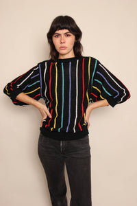 80s Rainbow Striped Sweater