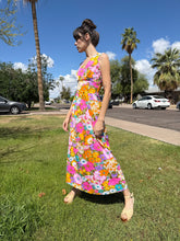 70s Mod Floral Maxi Dress