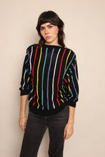 80s Rainbow Striped Sweater