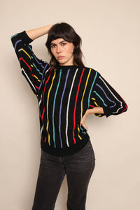 80s Rainbow Striped Sweater