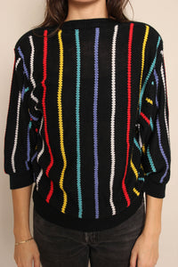 80s Rainbow Striped Sweater