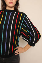 80s Rainbow Striped Sweater