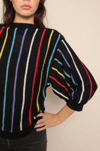 80s Rainbow Striped Sweater