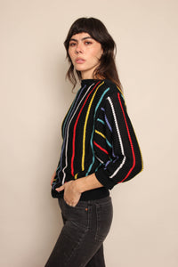 80s Rainbow Striped Sweater
