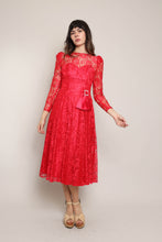 80s Lydia Red Lace Dress