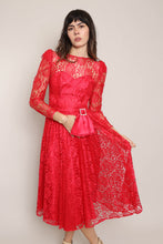 80s Lydia Red Lace Dress