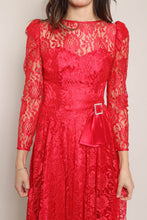 80s Lydia Red Lace Dress