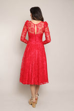 80s Lydia Red Lace Dress