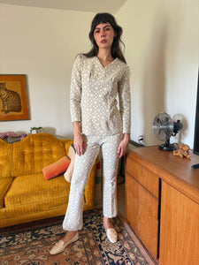 70s Spotted Two Piece Pants Set