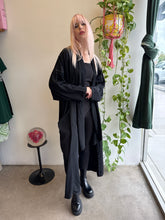 1980s Black Draped Dolman Sleeve Avant Garde Duster Jacket