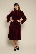 1980s Wine Red Velvet Coat With Matching Waist Tie