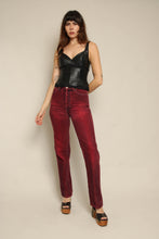 1980s Calvin Klein Maroon Boot Cut Jeans