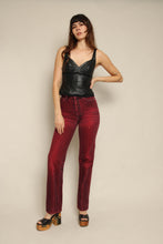 1980s Calvin Klein Maroon Boot Cut Jeans