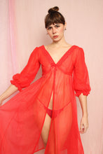 ❤️ 60s Red Babydoll Duster Nightgown