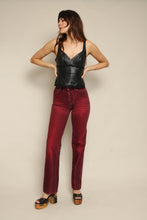 1980s Calvin Klein Maroon Boot Cut Jeans