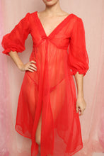 ❤️ 60s Red Babydoll Duster Nightgown