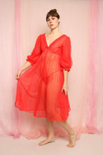 ❤️ 60s Red Babydoll Duster Nightgown