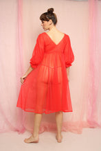 ❤️ 60s Red Babydoll Duster Nightgown