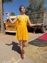 70s Yellow Cut-Out Mini Dress