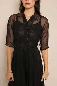 50s Moon & Stars Witch Dress - XS