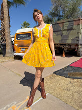 70s Yellow Cut-Out Mini Dress