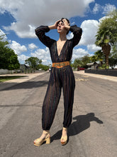 70s Rainbow Striped Gauze Jumpsuit