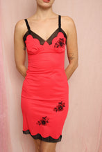 ❤️ 70s Floral Appliqué Slip Dress