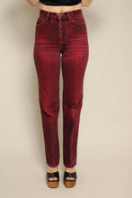1980s Calvin Klein Maroon Boot Cut Jeans