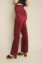 1980s Calvin Klein Maroon Boot Cut Jeans