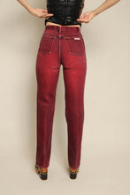 1980s Calvin Klein Maroon Boot Cut Jeans
