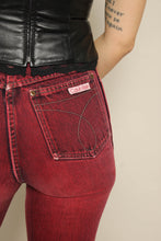 1980s Calvin Klein Maroon Boot Cut Jeans