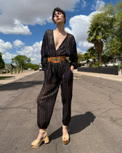 70s Rainbow Striped Gauze Jumpsuit