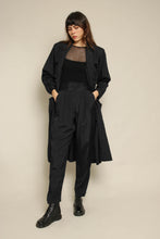 1980s Black Duster Jacket & Trousers Set