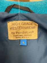 1990s Pendleton Turquoise Southwestern Wool Zip Up Jacket Made In The USA
