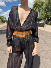 70s Rainbow Striped Gauze Jumpsuit
