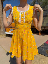 70s Yellow Cut-Out Mini Dress